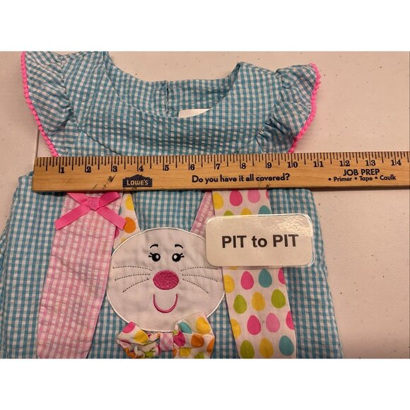 NEW Rare Editions Blue Gingham seersucker Girsl Easter Spring dress size 4T - Picture 9 of 11
